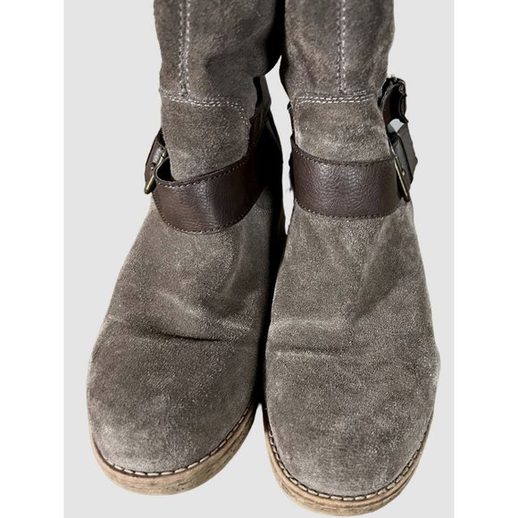 Bjorndal womens brown suede boots size 10 knee high, dark leather detail, lined - Picture 5 of 8